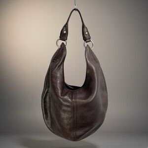 HOBO International Dark Brown Pebble Leather Medium Size Hobo Bag